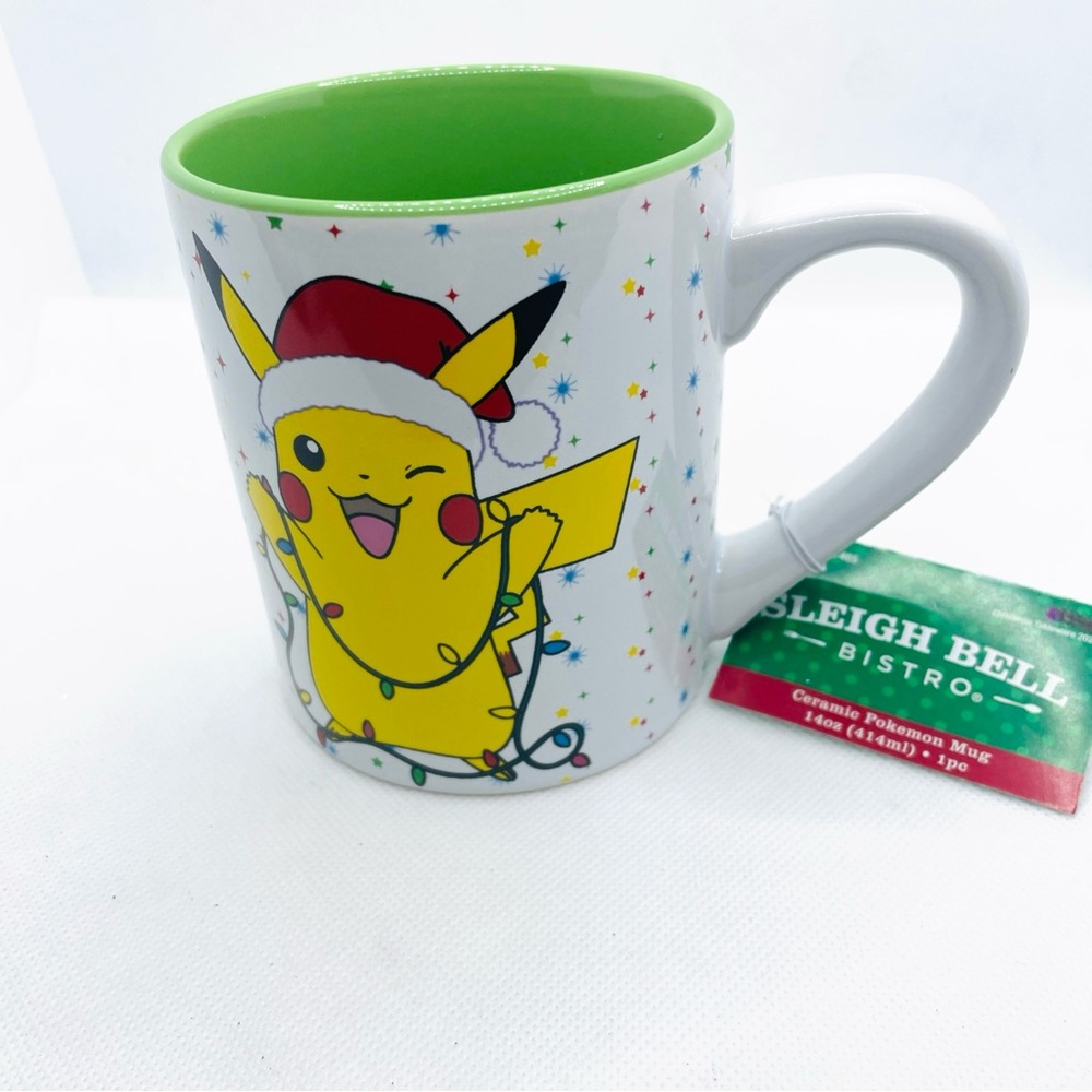 Pokemon Pikachu Holiday Christmas Lights Santa Coffee Mug Tea Cup 14 oz